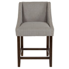 Flash Furniture Carmel 24"H Transitional Walnut Counter Height Stool with Accent Nail Trim - Light Grey Fabric - 2 Pack-Set of 2 Transitional Style Stools