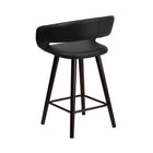 Flash Furniture Brynn Series 23.75" High Contemporary Cappuccino Wood Counter Height Stool - Black Vinyl-Counter Height