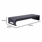 Rocelco 46" Adjustable Sit/Stand Up Corner Desk Riser with Dual Monitor Mount - Black-CADR raises 18” above desk surface and lowers to 5”