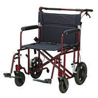 Drive Medical Bariatric Heavy Duty Transport Chair-Red, Aluminum