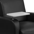 Flash Furniture Black Leather Guest Chair with Tablet Arm, Chrome Legs & Cup Holder-Cup Holder in left arm
