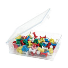 ACCO Push Pins - Assorted Colours - 100 Pack-Reusable steel push pins with plastic caps in assorted colours