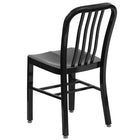 Flash Furniture Black Metal Indoor-Outdoor Chair-Black Powder Coat Finish