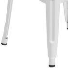 Flash Furniture 30"H Backless Metal Indoor-Outdoor Barstool with Square Seat - White-Stacks 4 to 8 High