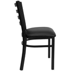 Flash Furniture HERCULES Series Black Ladder Back Metal Restaurant Chair - Black Vinyl Seat-Ladder Back Design