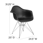 Flash Furniture Alonza Series Black Plastic Chair with Chrome Base-Designed for Commercial Use
