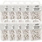 JAM Paper Push Pins, White Pushpins, 10 Packs of 100, 1000 Total (222419055g)-White