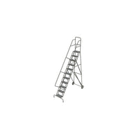 Tri-Arc Roll & Fold Rolling Ladder, 11 Step, 116" Height, Serrated (KDRF111162)-Frame Material: Steel