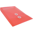 JAM Paper Plastic Envelopes with Button and String Tie - Open End - 6.25" x 9.25" - Red - 12 Pack -Size: 6.25 x 9.25 inches