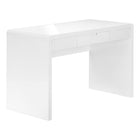 Monarch Specialties 7580 48" Computer Desk - High Glossy White/Storage Drawer-Thick panel construction for a rich, full look in the office space of your home, apartment or condo