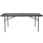 Flash Furniture 30"W x 72"L Bi-Fold Dark Grey Plastic Folding Table with Carrying Handle-Ready To Use Commercial Table