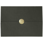 St. James Elite Medallion Fold Certificate Holders, Black Linen with Gold Medallion, 5 Pack-Luxurious embossed gold medallion closure