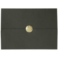 St. James Elite Medallion Fold Certificate Holders, Black Linen with Gold Medallion, 5 Pack-Luxurious embossed gold medallion closure