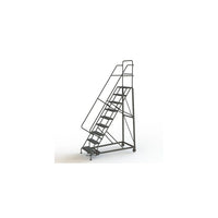 Tri-Arc Manufacturing Heavy Duty Rolling Ladder, Platform Height: 90", Step Type: Perforated, Base Depth: 70" (KDHD109246)-No. of Steps: 9