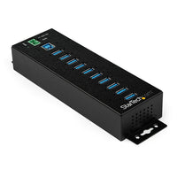 StarTech 10-Port Industrial USB 3.0 Hub with External Power Adapter, ESD & 350W Surge Protection-Protects your connected devices with 15kV Air and 8kV Contact ESD protection