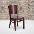 Flash Furniture Lacey Series Solid Back Wood Restaurant Chair - Walnut-Solid European Beech Hardwood Construction
