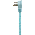 6 ft. 3 Outlet 2 USB Braided Extension Cord - Light Blue-Three 3 prong outlets with 2 USB ports