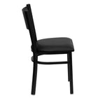 Flash Furniture HERCULES Series Black Grid Back Metal Restaurant Chair - Black Vinyl Seat-Grid Back Design