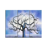 Designart Blue Love Tree Canvas Art Print, 3 Panels, (PT219-32-28)-Print