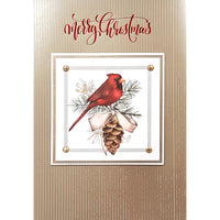 Rosedale Gold "Merry Christmas" Bird Greeting Cards with Envelopes - 5-1/2" x 8" - 6 Pack-Greeting Cards