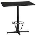 Flash Furniture Laminate 24"W x 42"L X-Base Table, Black (XUBK2442T230B3F)-Bar height hospitality table