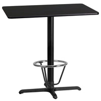 Flash Furniture Laminate 24"W x 42"L X-Base Table, Black (XUBK2442T230B3F)-Bar height hospitality table