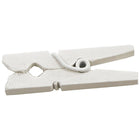 JAM Paper Wood Clothing Pin Clips, Medium, 1 1/8, White, 5 Packs of 50, 250 Total (2230719109g)-Finish: Smooth