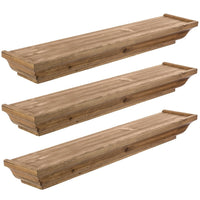 kieragrace Muskoka Fitz Wood Shelves - Set of Three - Walnut, 24"-Set: comes with a total of 3 same-sized wall shelves