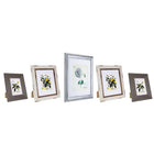 kieragrace KG Farmhouse Gallery Set - Set of 5-2 Raymond (8x10” matted for 5x7”), grey wood with gold-effect finish