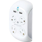 360 Electrical Revolve+ 4-Outlet 918 Joule Surge Protector with Dual USB Charging Ports-Dual USB charging up to 2.4A, 12 watts
