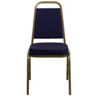 Flash Furniture HERCULES Series Trapezoidal Back Stacking Banquet Chair in Navy Patterned Fabric - Gold Frame-Multipurpose Banquet Chair