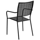 Flash Furniture Black Indoor-Outdoor Steel Patio Arm Chair with Square Back-Integrated Arms