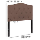Flash Furniture Cambridge Tufted Upholstered Twin Size Headboard - Camel Fabric-Button Tufted with Diamond Pattern Stitching
