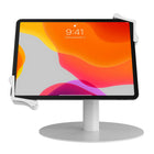 CTA Digital Heavy-Duty Universal Grip Kiosk Stand with 360-degree Rotation for 7" to 13" Tablets - White-Smooth front to back angle adjustment, perfect for point of sale transactions