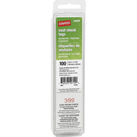 Staples Coat Check Tags - 6-5/16" x 1-17/32" - 100 Pack-Perfect for banquets, dances and many other functions