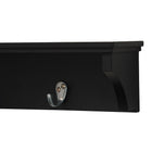 Finley Wall Shelf, 3 Metal Hooks, 24"L x 4"D x 4.25"H, Black (FN00376-8INT)-Easy to hang using keyholes on the back