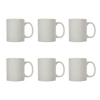 CTG Brands Stoneware Solid Mug, 11 oz, White, 6 Pack-Packaging: includes 6 mugs in total, all in the same color and size