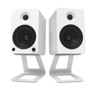 Kanto SE6W Elevated Desktop Speaker Stands for Large Speakers - White-Speaker resting surface measures 5.3" W x 7.4" D (13.5 x 18.8 cm)