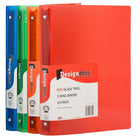 JAM Paper Assorted .75" Plastic 3 Ring Binders, Red, Green, Blue, Orange, 4 Pack-Assorted Plastic