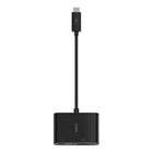 Belkin USB-C To VGA Adapter 60W Power Delivery - Black-Tethered USB-C cable provides simple plug and play connection