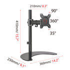 ShoppingAll Single LCD LED Monitor Mount Stand with Adjustable Arm for 13"-30" Monitor - Black-Keep your cables neat and organized with our built-in cable clips, save your desk space and keep your workstation clean
