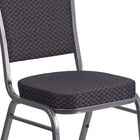 Flash Furniture HERCULES Series Crown Back Stacking Banquet Chairs with Black Patterned Fabric & Silver Vein Frame - 4 Pack-Seamless Back Panel