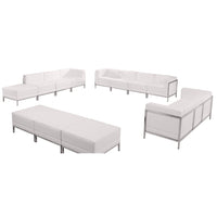 Flash Furniture  Hercules Imagination Series Leather Sofa, Lounge and Ottoman Set, White, 12 Pieces (ZBIMAGSET21WH)-White Bonded Leather