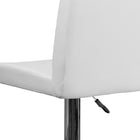 Flash Furniture Contemporary Vinyl Adjustable Height Barstool with Panel Back & Chrome Base - White-Swivel Seat