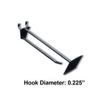 Azar Displays 6" Glass Filled Nylon Pegboard Scan Hooks, Black, 50 Pack-Fits to standard pegboard or slat wall