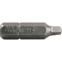 Apex 1/4" Square Recess Insert Bits, 36 Pack-Drive Size 1/4"
