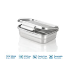 Minimal Stainlessss Steel Bento Box 1560 ml - Set of 2-Patented air and watertight locking mechanism