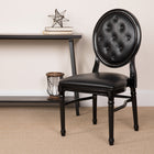 Flash Furniture HERCULES Series King Louis Chair with Tufted Back, Black Vinyl Seat & Black Frame-Designed for Commercial and Residential Use