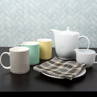 CTG Brands Can Mug Set with Zig Zag Pattern, 10 oz, Green, Yellow, Grey, 6 Pack-Feature: the mug is microwave safe, so you can reheat your milk, tea or coffee and then put it in your dishwasher