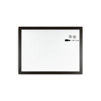 Quartet Wood Finish Magnetic Dry-Erase Board - 17"H x 23"W - Black-Magnetic painted steel dry-erase board suitable for home usage